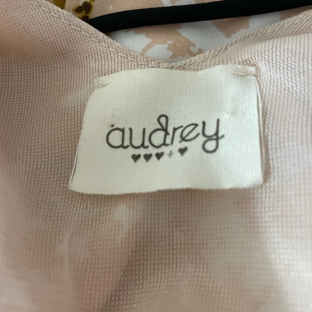 Audrey Tropical‎ Palm Maxi Slip Dress Tan and White, Size Small